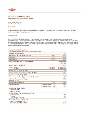 BUTYL CELLOSOLVE MSDS PDF DOWNLOAD BUTYL CELLOSOLVE MSDS PDF DOWNLOAD